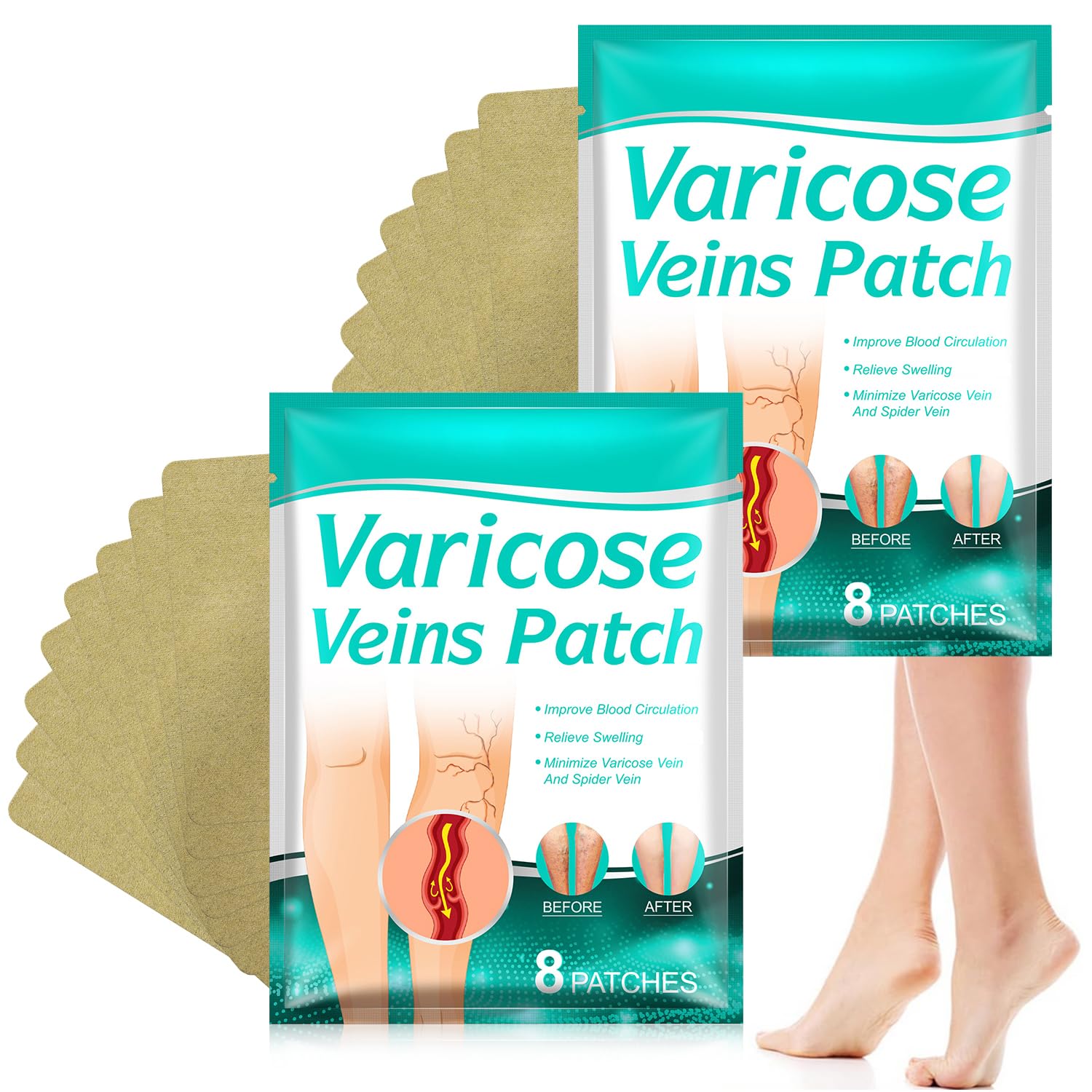 Leg Varicose Veins Patch,Varicose Veins Patches Treatment For Legs,Natural Ingredients Leg Treatment For All Skin Types(16)