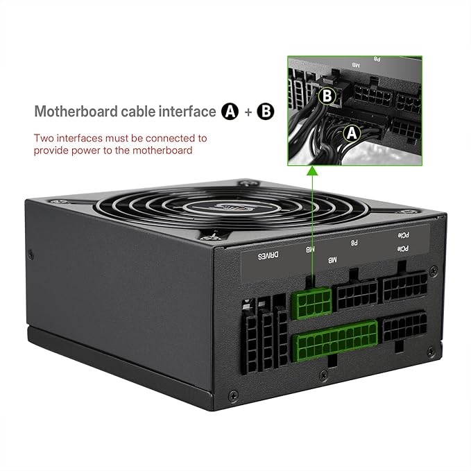 Fuente de Poder 550W SFX Mini ITX 80 Plus Gold Modular miniatura 7