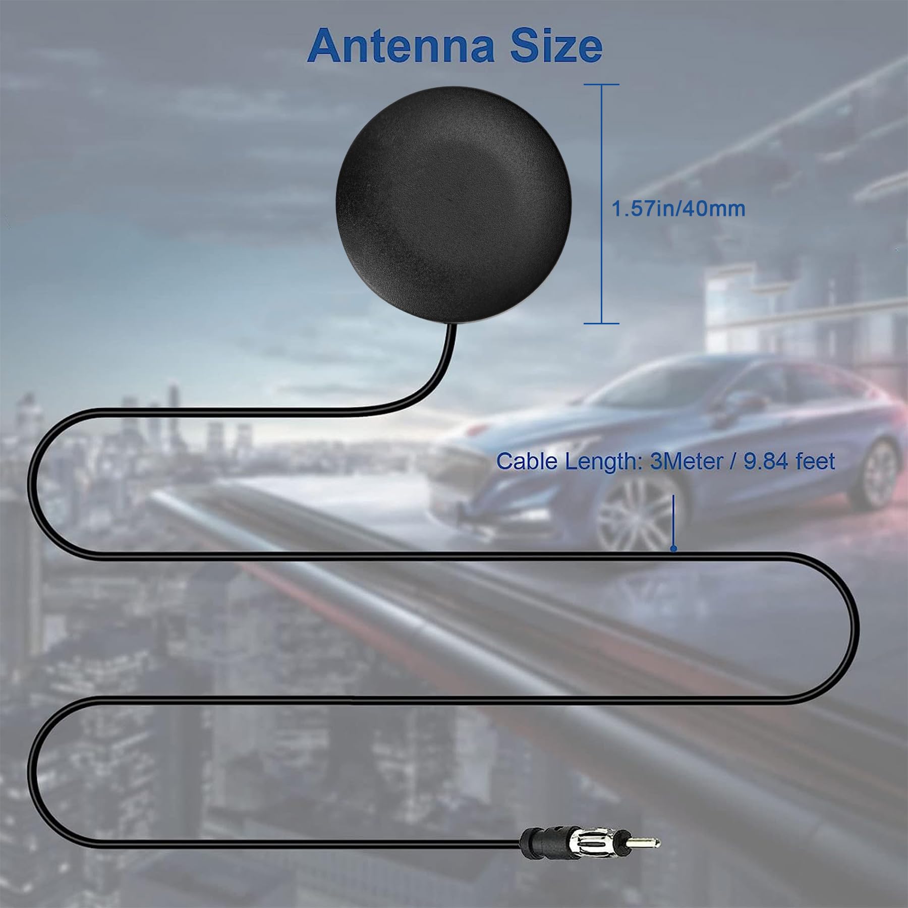 KIWILL Antenne Autoradio Universelle Antenne Radio AM/FM Antenne Patch Montage Sur Pare-Brise