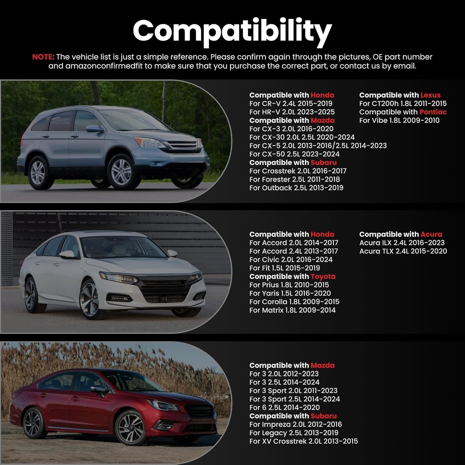 Spark Plugs Compatible with Toyota Corolla Matrix Prius 1.8L Subaru Forester Legacy Outback 2.5L Impreza 2.0L Ma-zda 3 6 CX-3 CX-5 2.0L 2.5L Honda Accord CRV Civic 2.0L 2.4L,4Pack Iridium & Platinum