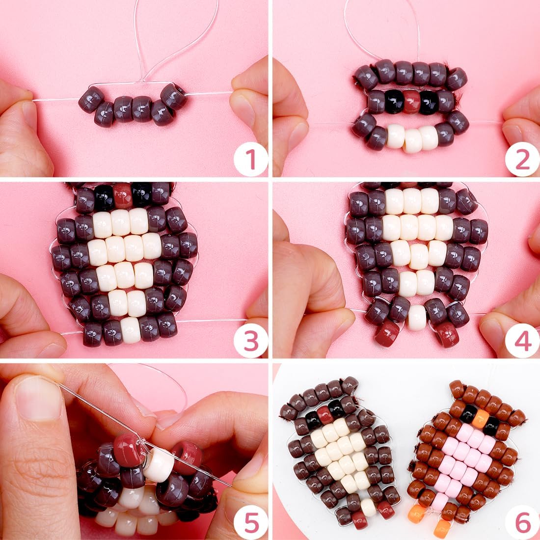 Praisebank Pony Beads, 8000pcs 6x9mm, Wholesale Beads, Bracelets Jewelry Making, Arts & Crafts(Earth-Tone)
