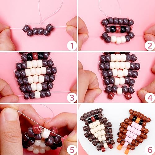 Vista 43 de Praisebank 4000 cuentas de poni negras, en forma de barril, plástico, cuentas sueltas, cuentas para manualidades, trenzas de pelo