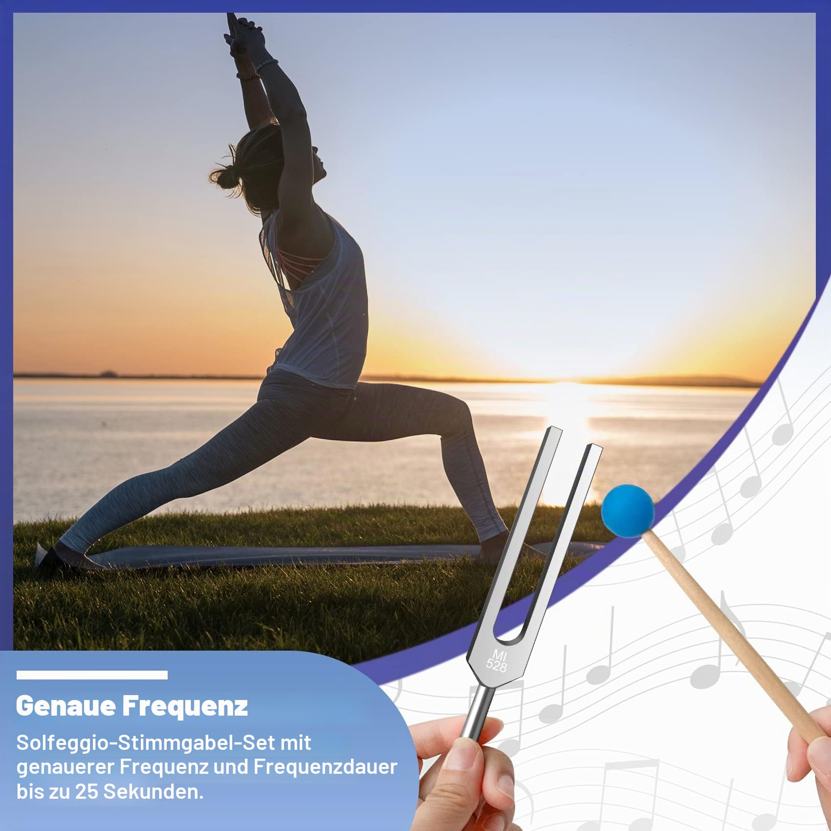 Solfeggio Stimmgabel Set - 9 Stimmgabeln Perfekt für DNA-Heilung, Chakra, Klangtherapie, halten Körper, Geist und Geist in perfekter Harmonie.(174Hz, 285Hz, 396Hz, 417Hz, 528Hz, 639Hz usw.)