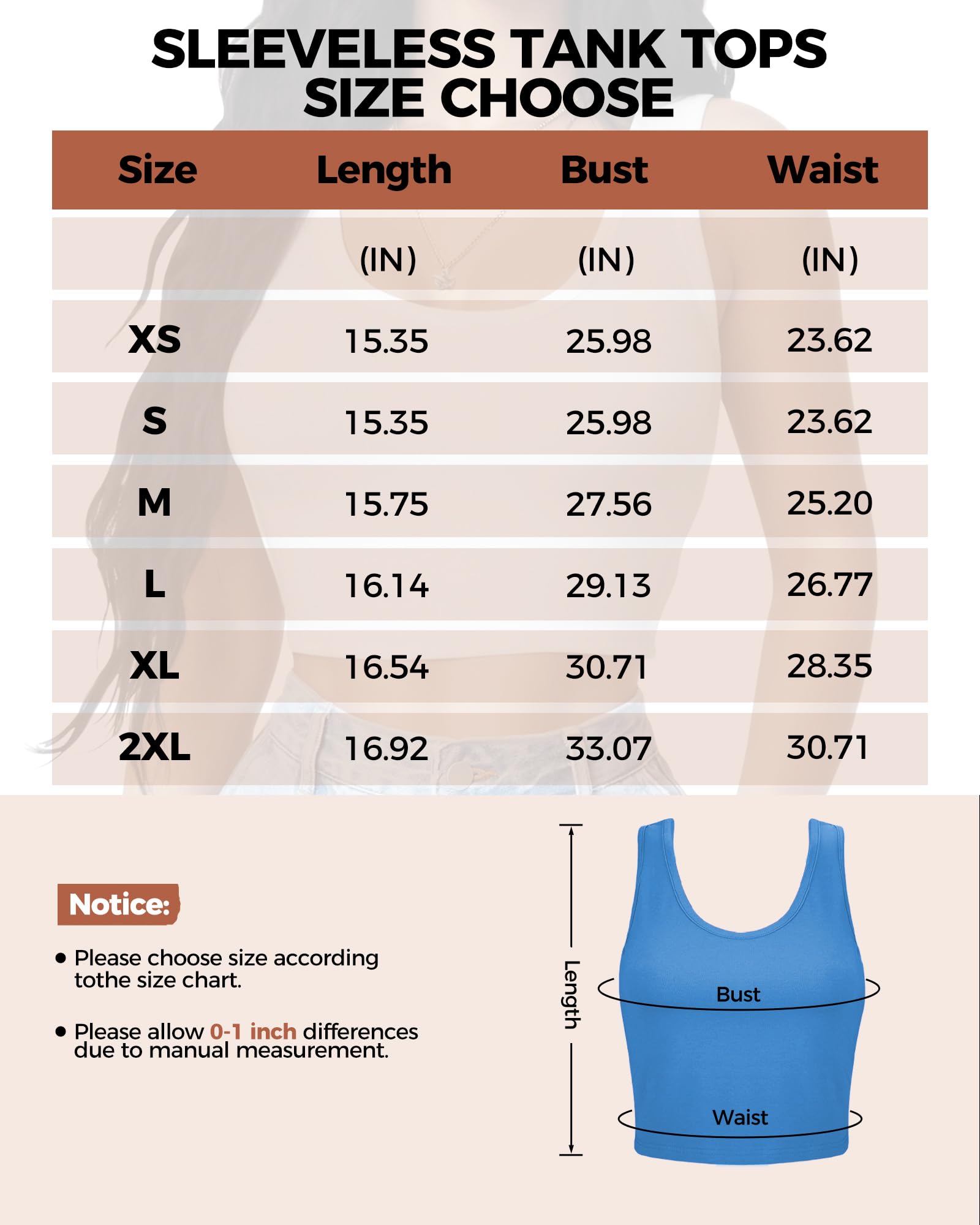 2-3 canottiere da donna, crop top senza maniche con scollo a U, crop top basic corto racerback per uscire magliette sportive atletiche, Bianco+blu navy, L