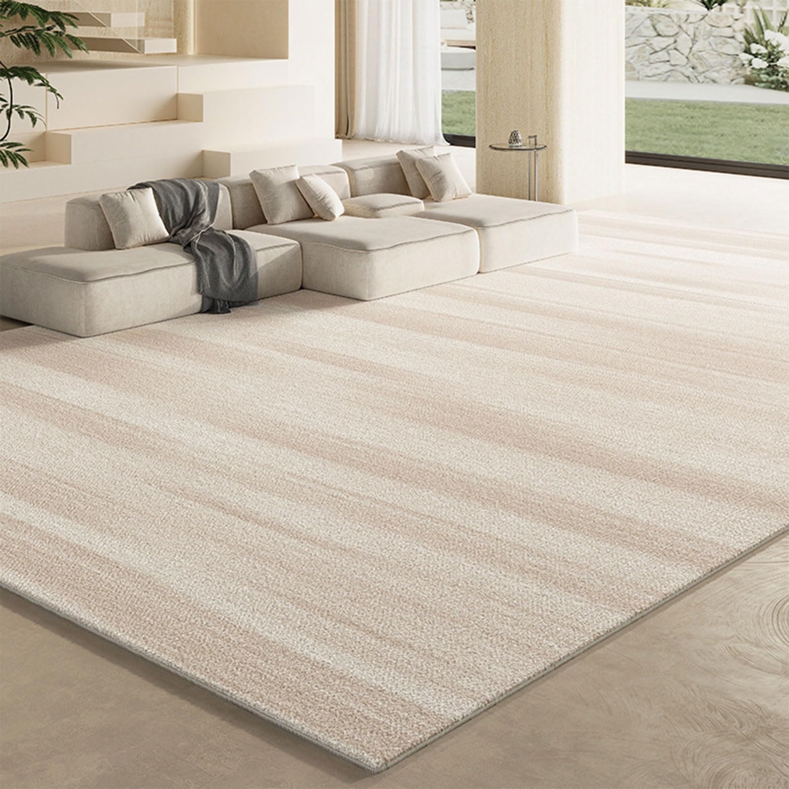 Grand tapis doux abstrait moderne 200x300cm en fausse laine Pattern C pour salon