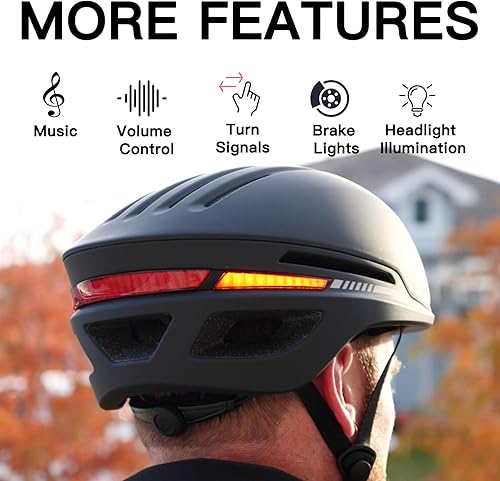 Miniatura 2 de Casco de Bicicleta con Bluetooth, Casco de Bicicleta Inteligente para Adultos Hombres y Mujeres con Altavoces Integrados, Intermitente de Freno