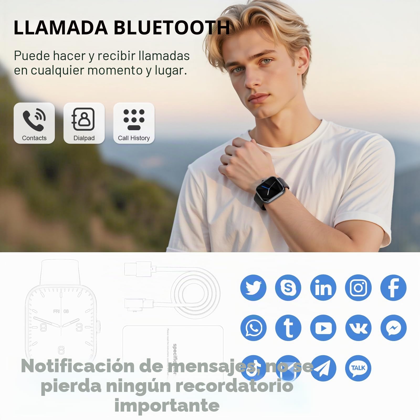 MFVLP Reloj Inteligente Hombre Mujer, 1.83" HD Smartwatch con Llamadas Bluetooth, Smart Watch con Podómetro/Pulsómetro/SpO2/Monitor de Sueño,112+ Modos Deportes, IP68 Impermeable Android iOS, Negro