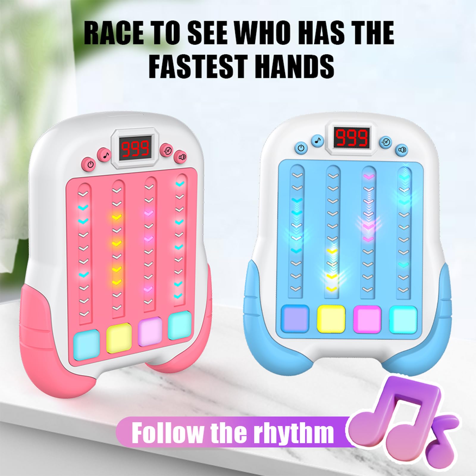 POPOYU Musica elettronica portatile ritmo macchina gioco gioco console di gioco master ritmo migliorato gioco pressione veloce gioco pop it giocattoli sensoriali per bambini 4, 5, 6, 7, 8, 9