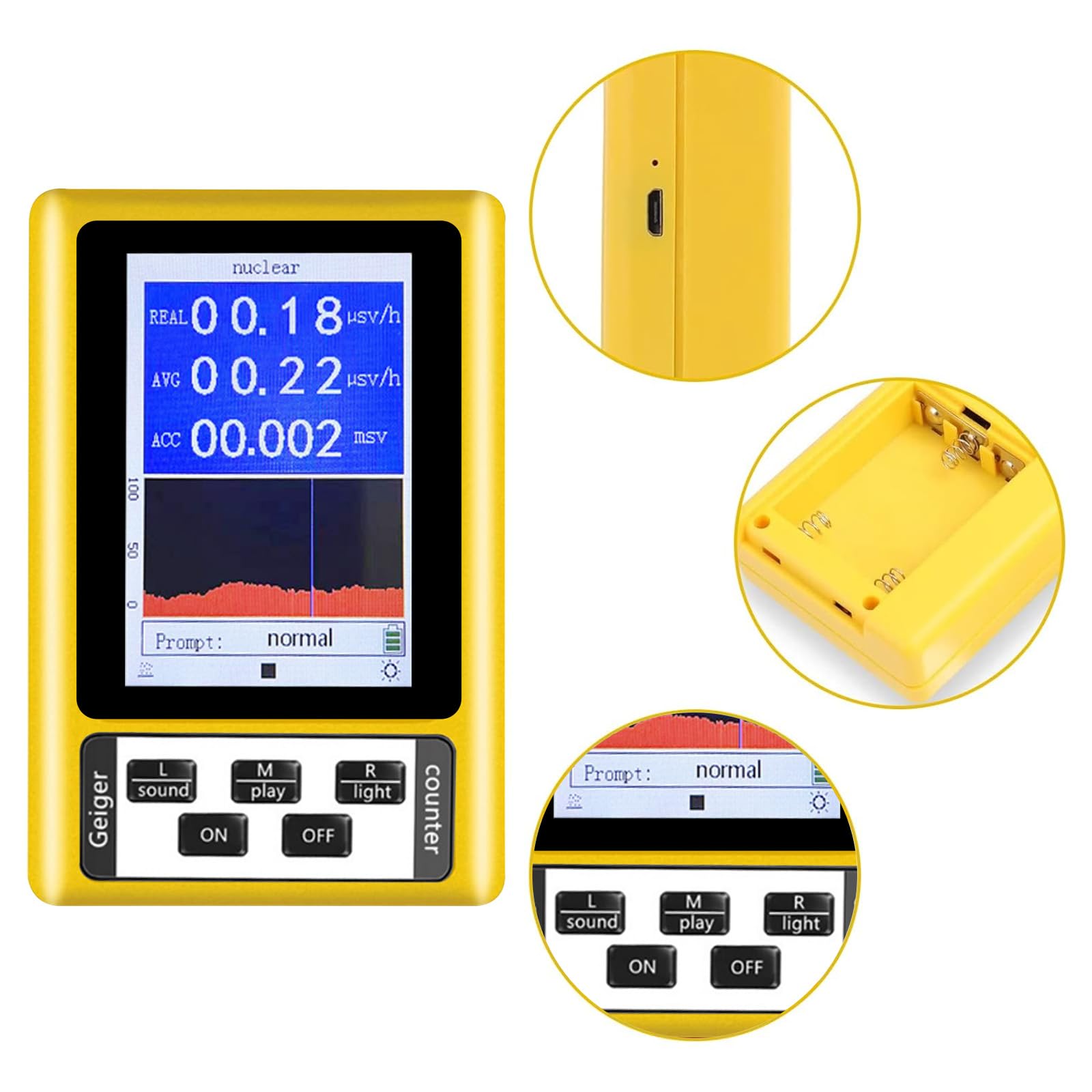 Geigerzähler Nuklearstrahlungsdetektor Elektromagnetische Strahlung Detektor Handgerät Tester