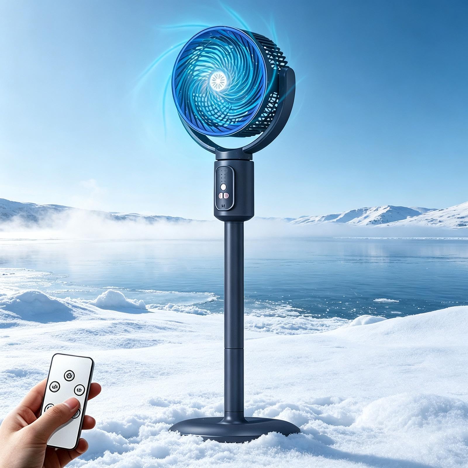 Ventilador Oscilante 5 Velocidades Oscilación 180° Altura Ajustable | Ventilador Vertical Eléctrico Para Cuarto Cocina Oficina En Casa Dormitorio Trabajo Estudio Dormir Camping