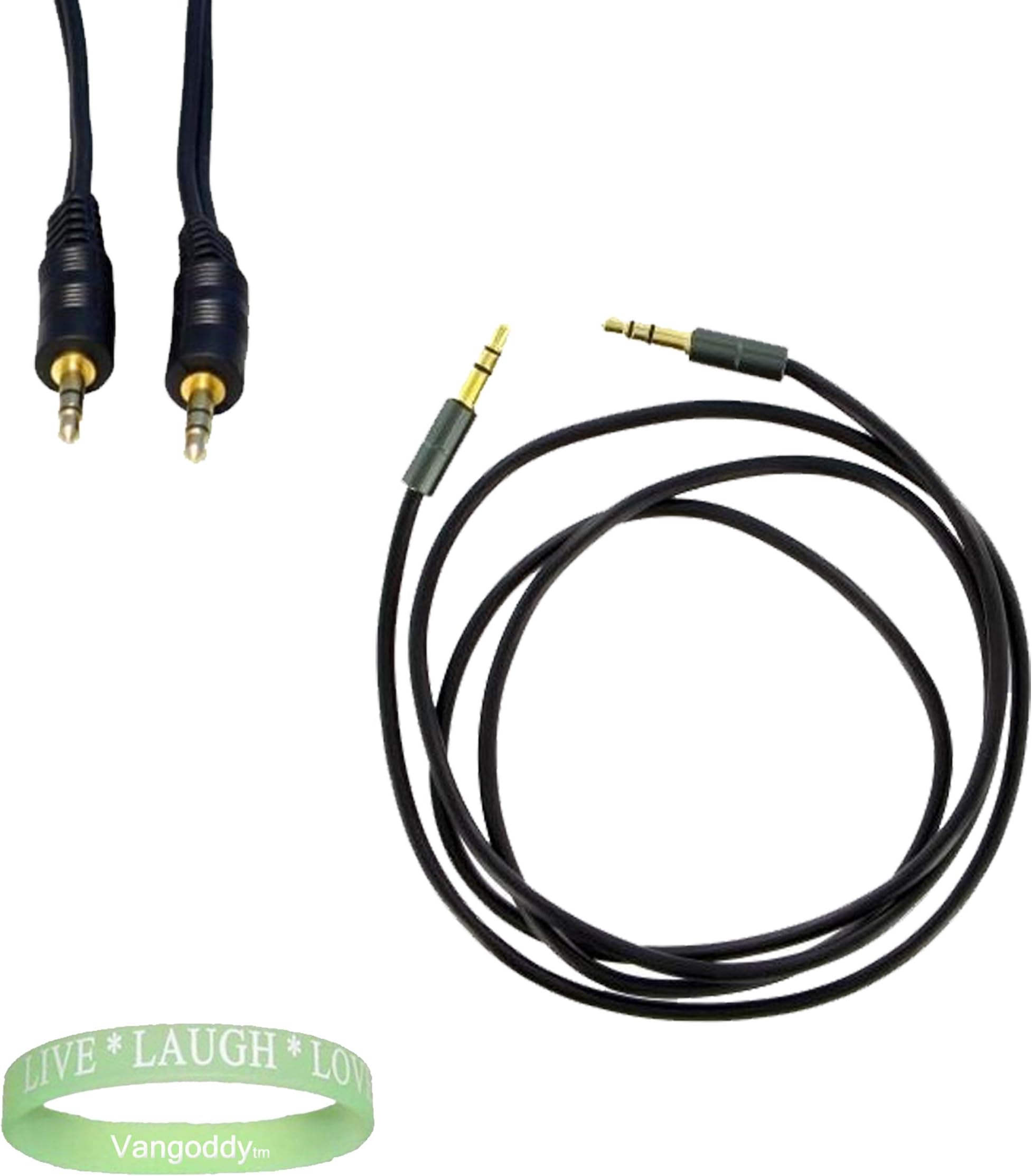 Black Car Theater Auxiliary cable 6 ft for iPod, Mp3 player, and ZYCOM AXHR850 Portable DVD Player + LIVE LAUGH LOVE
