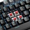 MageGee 75% teclado mecánico gamer, switch rojo, retroiluminación LED azul, 87 teclas compacto TKL cableado para Windows laptop PC gamer - negro/gris 3