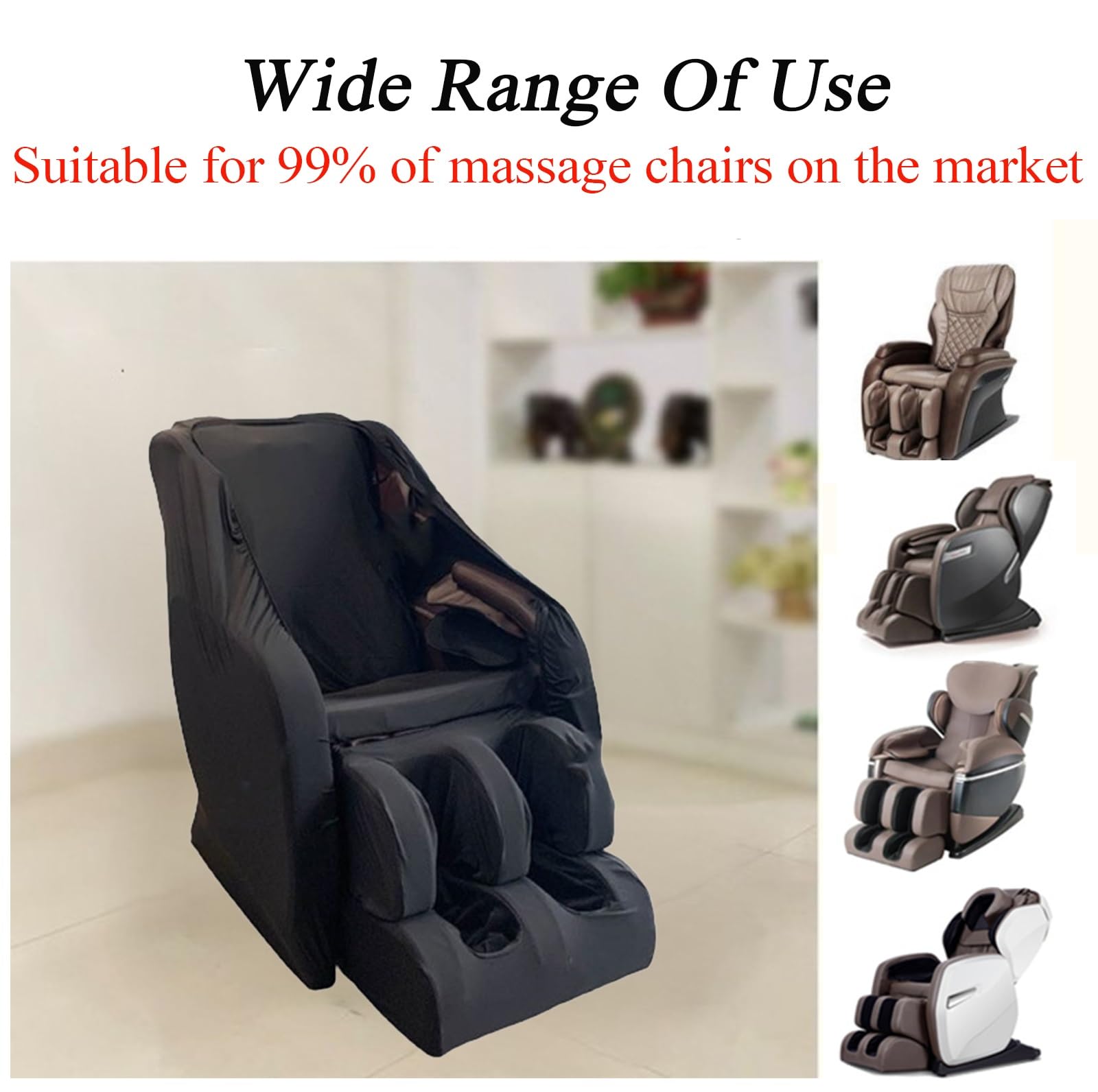 Massagesessel Schutz Bezug,Strecken Stoff Massagesessel Uberzug Staubdichter SchutzhüLle Universell Massagesessel All-Inclusive Abdeckung füR(White,Package3)