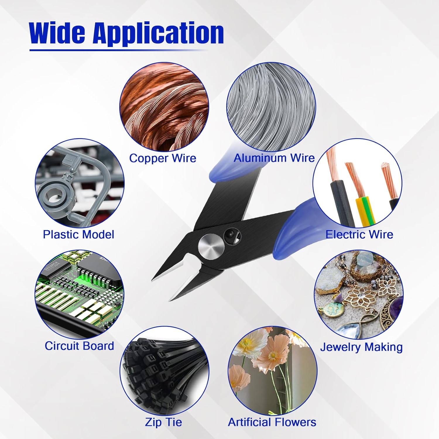 Micro Flush Cutters - 5 Pack Small Wire Cutter Snips Flush Cut Pliers Nippers - Side Cutter Diagonal Cutting Pliers for Zip Ties Craft Electronic - Sprue Cutters for Plastic Model
