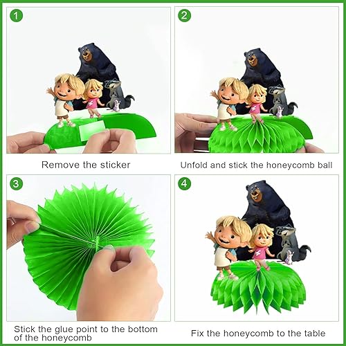 Miniatura 3 de 8 decoraciones de fiesta de camiones de basura, centros de mesa con temática de panal de abeja, adornos de mesa 3D de doble cara, suministros de