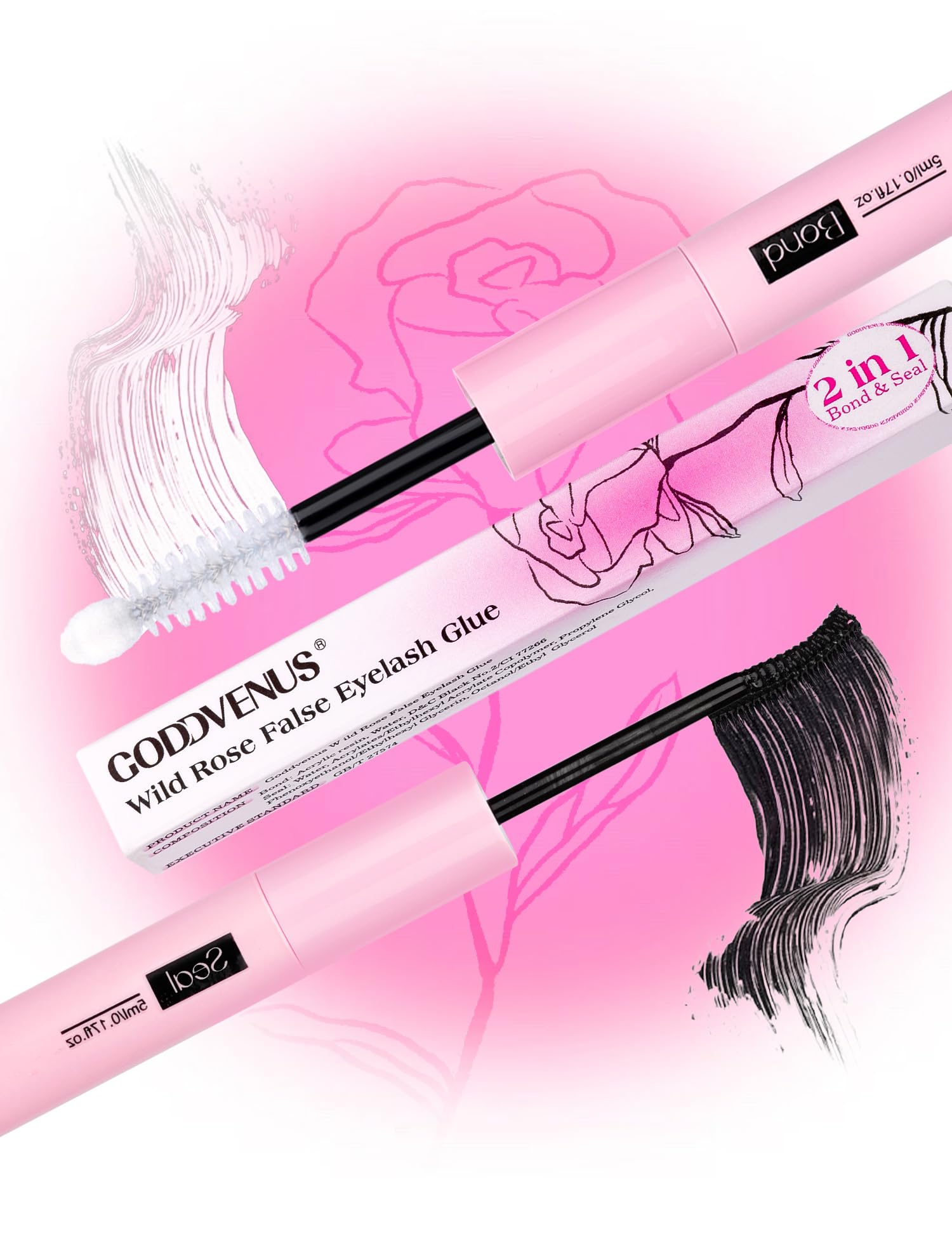 Lash Bond and Seal Lash Glue Lash Bond and Seal Waterproof 48h Long Lasting Eyelash Glue, Eyelash Extension Glue Bond and Seal for DIY by Goddvenus