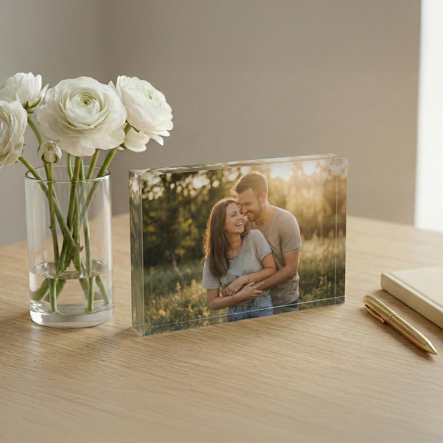 CanvasChamp Acrylic Photo Block, 7 MM - Custom Print Clear Acrylic Photo Frame, Self Standing Portrait Block (Rectangle - 7" x 5")