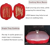 Vista 3 de NICO SEE WONDER Máquina de tocino fácil para microondas, 2 bandejas de parrilla para microondas, olla de tocino con tapa para salpicaduras