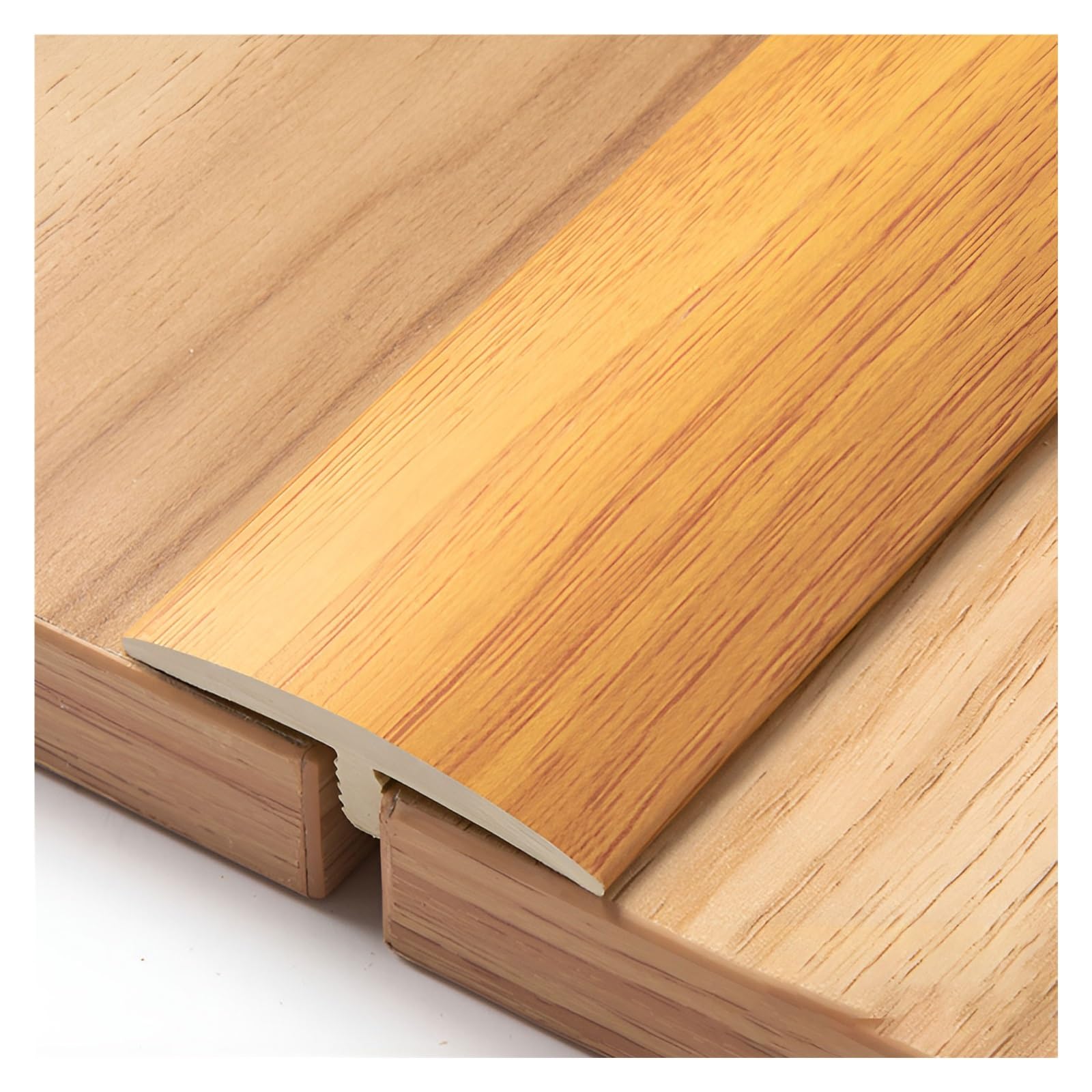 3 Ft Self Adhesive T Molding Floor Transition Strip, Wood Grain Design Door Threshold Strip, For Joining Floor Gaps, Threshold Cover, Carpet, Floor Tiles(Yellow)