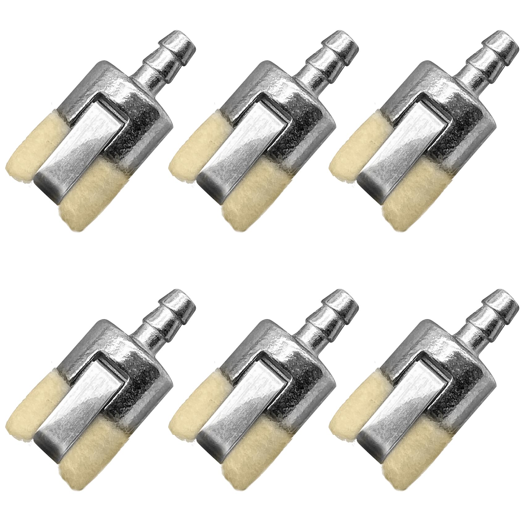 6-pak zamiennych filtrów paliwa - filtr paliwa 0,2" (5mm) do pilarek łańcuchowych Echo, trymerów łańcuchowych Stihl, kosarek do ścinania, dmuchawek plecowych - kompatybilny z silnikami Walbro Robin i
