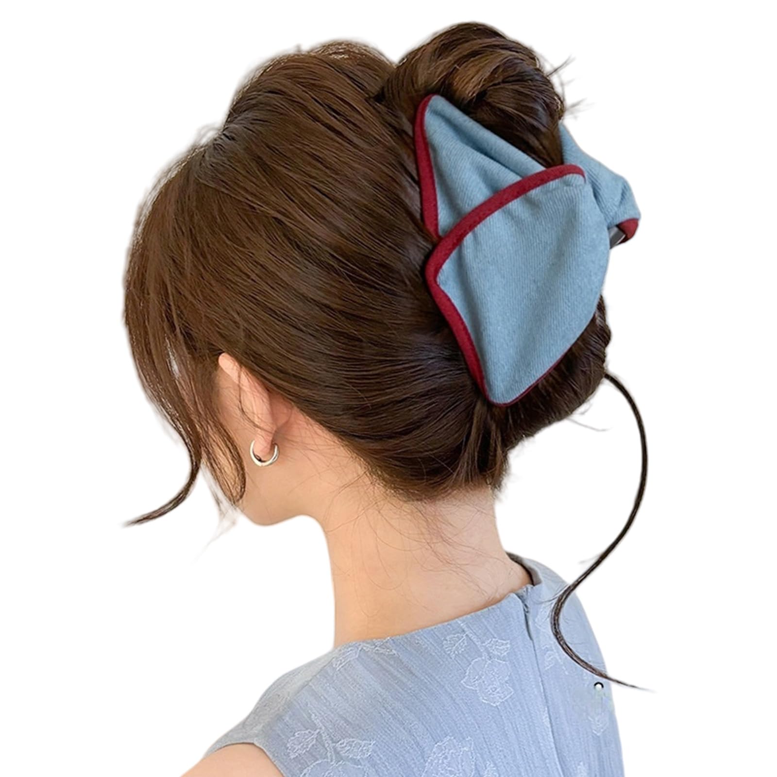 YUXITA Oversized Bowknot Hair Clip With Pleated Detailing For Women Fine Hair Strong Hold Daily Use And Special Occasion