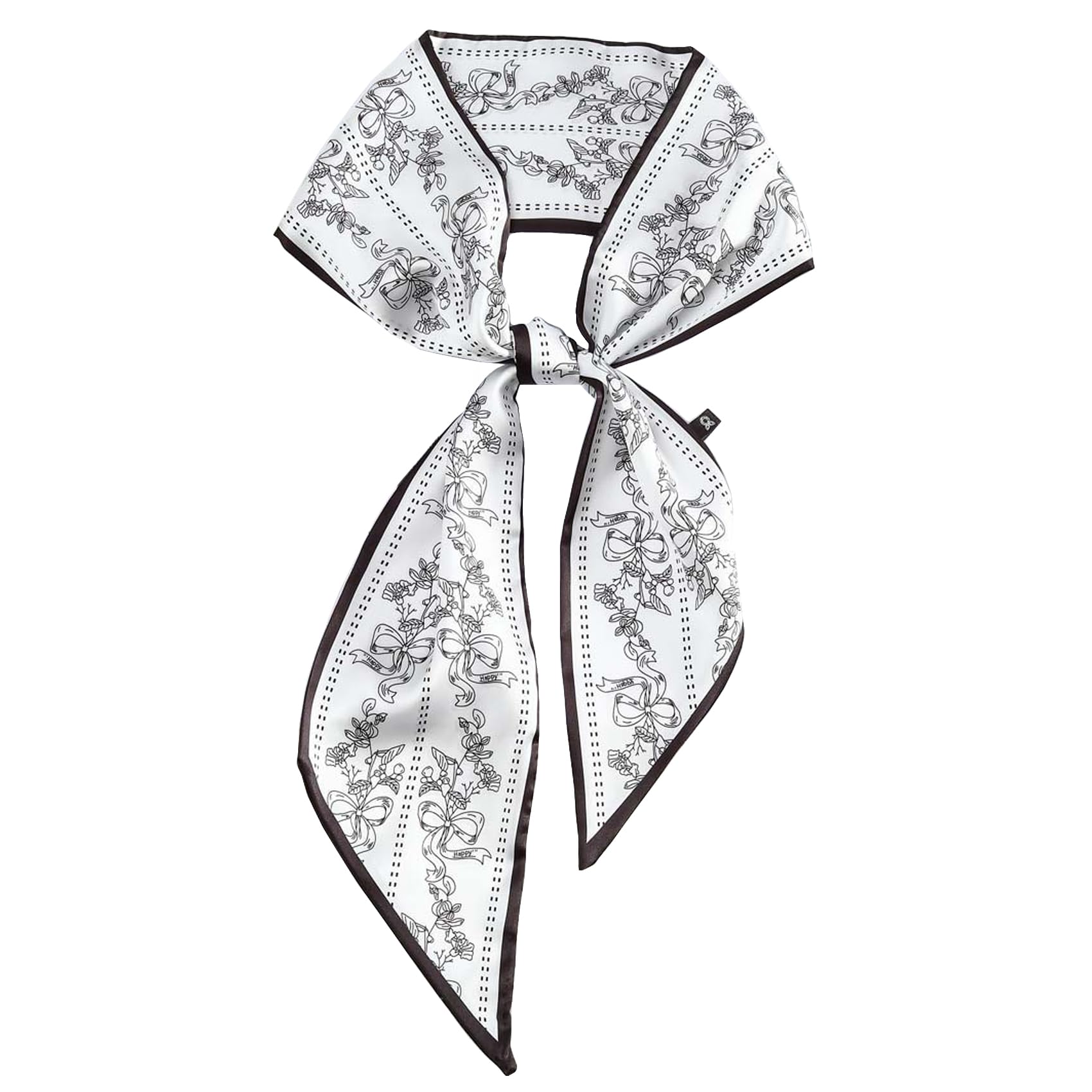 iJiGui Scarfs for Women, 14X145cm Retro lightweight Bandana, Head Neck Scarf Neckerchief, Women's Headscarf Accessories(White)
