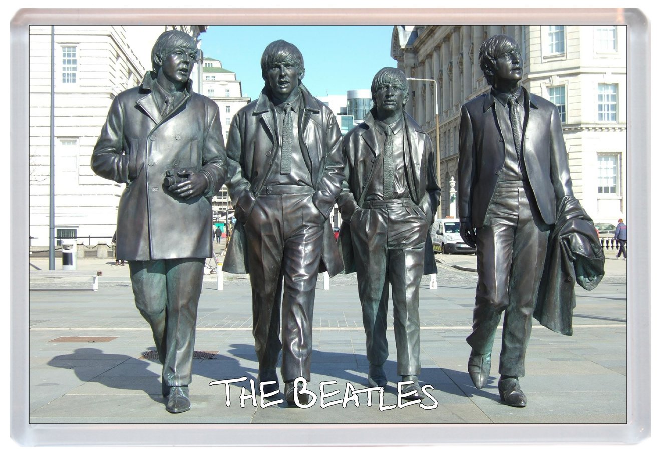 Baked Bean Store Multicolor The Beatles - Statue - Liverpool - 96 X 67Mm Jumbo Fridge Magnet
