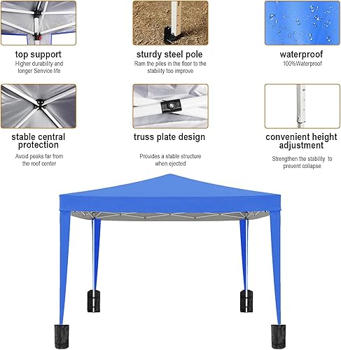 Miniatura 2 de Toldo desplegable de 10 x 10 pies para exteriores, tienda de campaña para fiestas con 4 paredes laterales, tienda de campaña para bodas, toldo al