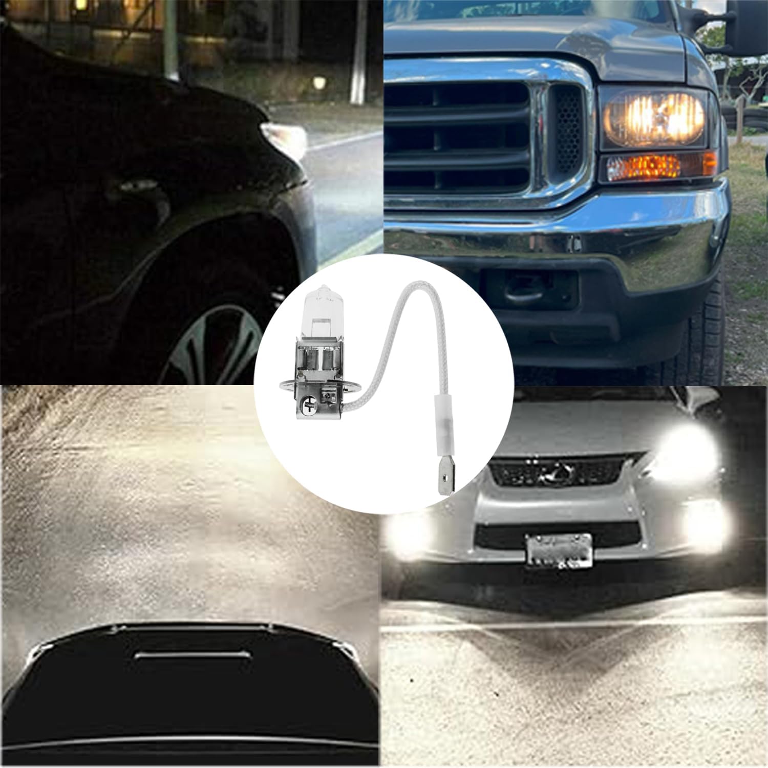 TAODAN 2PCS Warm White H3 12V 55W 500 Lumen Automotive Fog Light Halogen Bulb Suitable for Indoor Recessed/Track Lighting