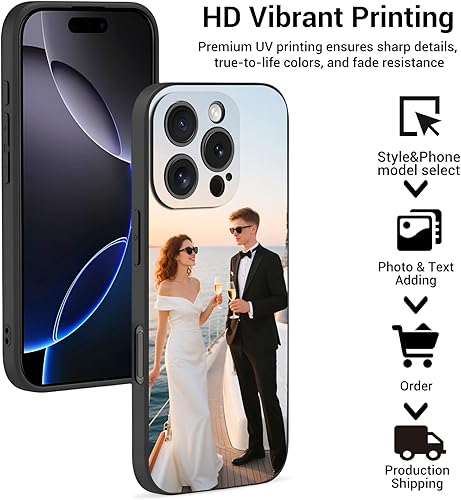 Miniatura 3 de Funda personalizada para teléfono con foto familiar para iPhone 16, 15, 14, 13, 12, 11 (Pro MaxProMiniXRSE), funda de silicona líquida a prueba de
