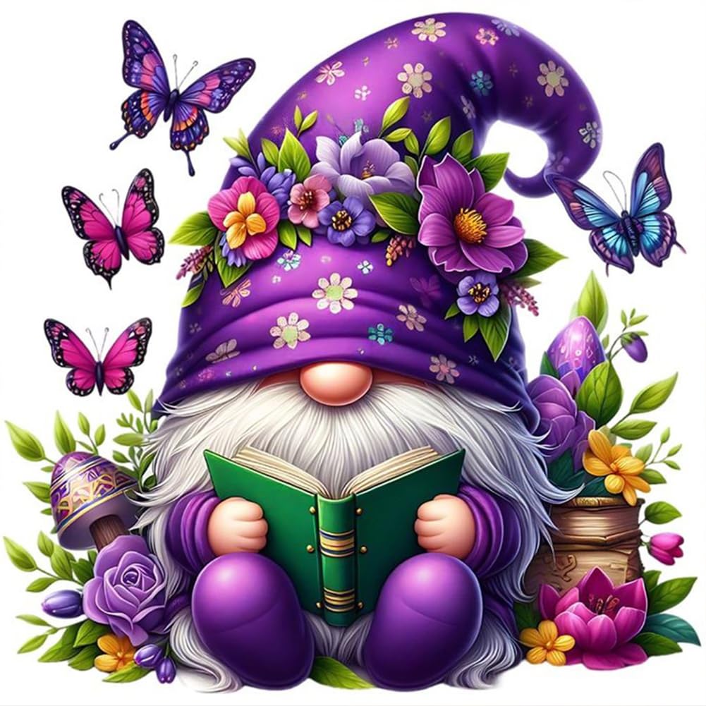 Anuver Diamond Painting Kits for Adults, 5D DIY Gnome Diamond Art kits for Beginners, Full Drill Diamond Painting Kits for Home Wall Decor, 12x12 Inch