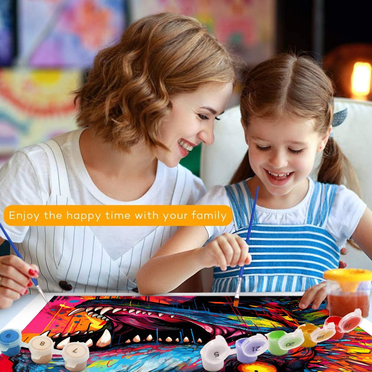 TANGFEIY Kits peinture par numéros un dinosaure géant Kits peinture à l' huile pour enfants débutants 3 pinceaux et peintures acryliques pour décoration murale la maison Cadeaux sans cadre (40x50cm TANGFEIY Kits peinture par numéros un dinosaure géant Kits peinture à l' huile pour enfants débutants 3 pinceaux et peintures acryliques pour décoration murale la maison Cadeaux sans cadre (40x50cm