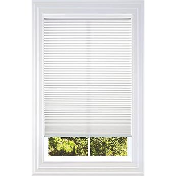 BlindsAvenue Cordless Top Down Bottom Up Cellular Honeycomb Shade, 9/16" Single Cell, Light Filtering, Cotton White, Size: 34" W x 48" H