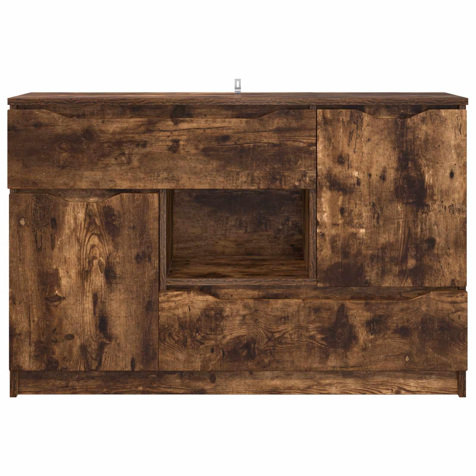 Credenza Rovere Fumato 100 x 30 x 65,6 Legno Ingegneria | Mobile TV, Conservazione Soggiorno, Cassetti Scorrevoli, Design Moderno, Manutenzione Facile
