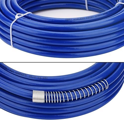 Miniatura 6 de FUNTECK Manguera de pintura sin aire mejorada de 50 pies para pulverizadores Graco, trenzado de alambre de latón reforzado, 4300 PSI