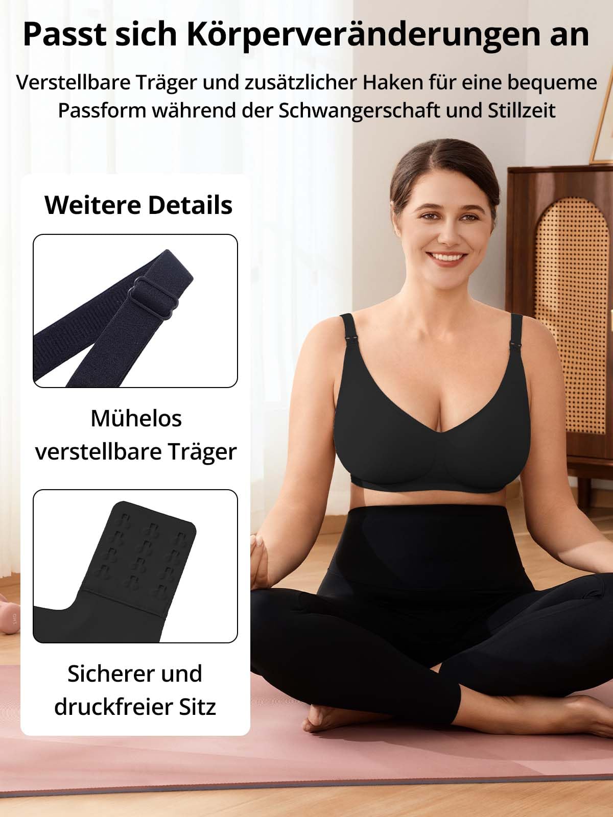 Reggiseno per allattamento senza ferretto, senza cuciture, reggiseno per gravidanza e sonno, morbido bralette imbottito, per allattamento e vita quotidiana