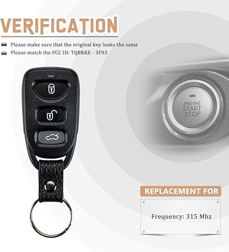 Miniatura 5 de Nuevo llavero de repuesto para Hyundai Elantra GT 20132014201520162017 Hyundai Elantra GT 2011201220132014 Accent con ID de FCC TQ8RKE-3F03