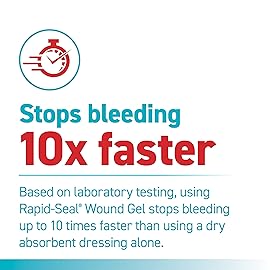 Rapid-Seal Wound Gel (5 Tubes) | Stops Bleeding in Seconds, Ideal for Cuts, Scrapes and Razor Nicks for Emergency First Aid Supplies