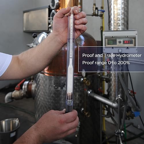 Miniatura 6 de 3 uds Hidrómetro de Vidrio Alcoholímetro Prueba 0-200 Prueba Hidrómetro de Alcohol Digital para Destilar Licor Moonshine, Blanco