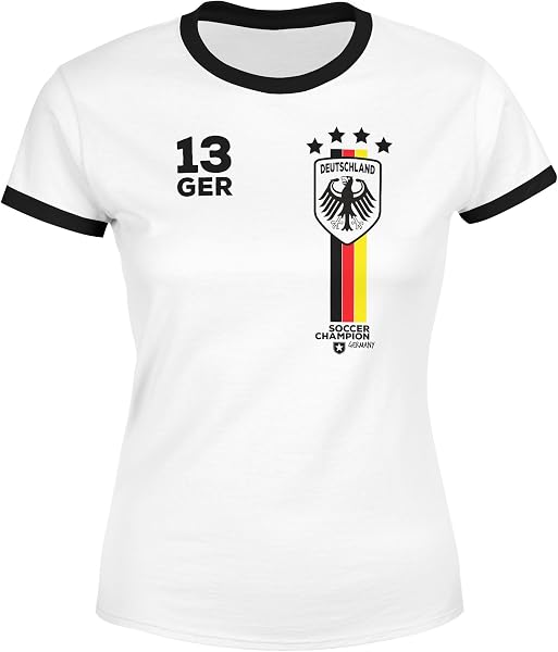 MoonWorks® Damen Fan-Shirt Fußball Retro Deutschland Germany Weltmeisterschaft Fan-Trikot Style WM 2026 - 3