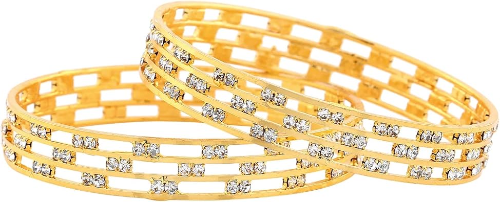 Jewar Mandi Bangles Gold Plated Silver Etching Handmade Work Bracelet Jewelry for Women