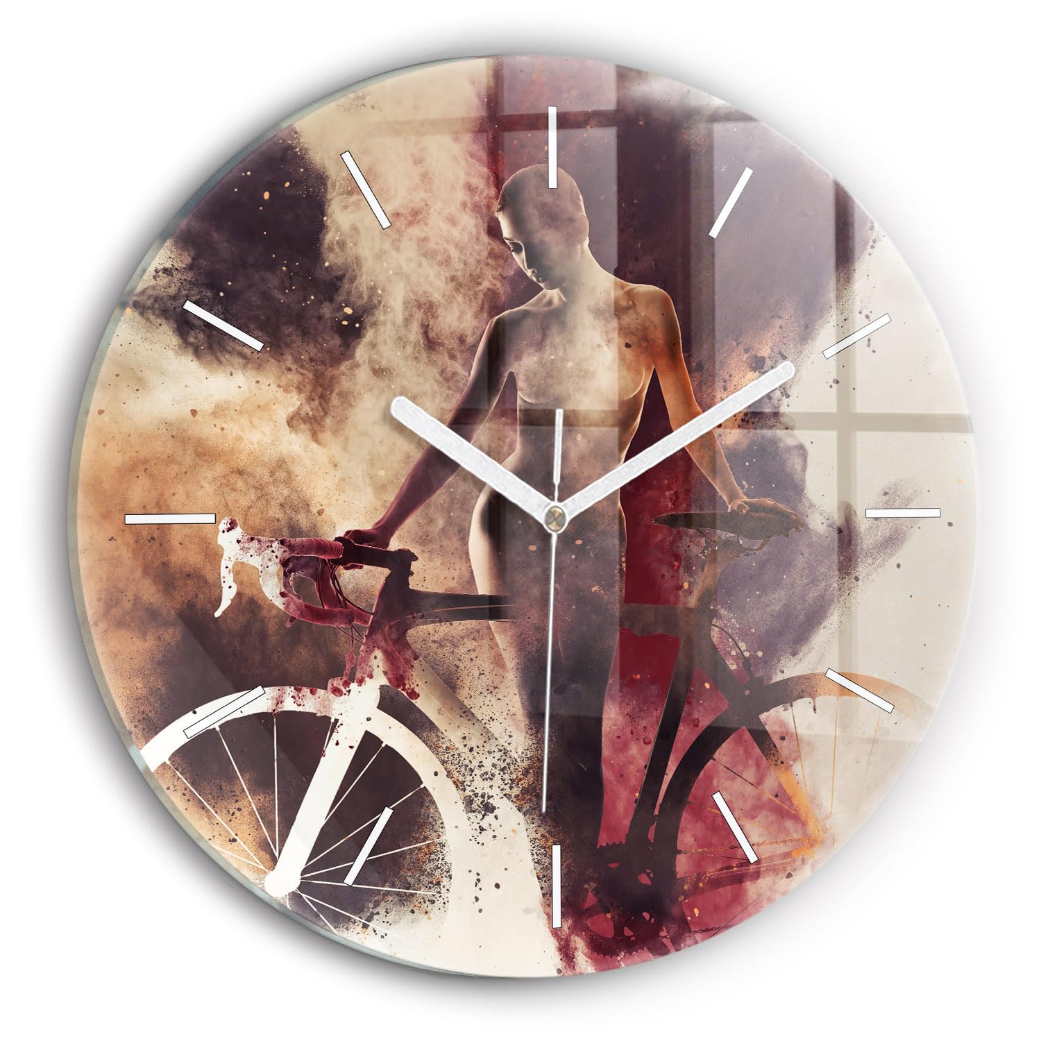 Horloge en verre silencieuse Wallfluent pour chambre et bureau sans bruit