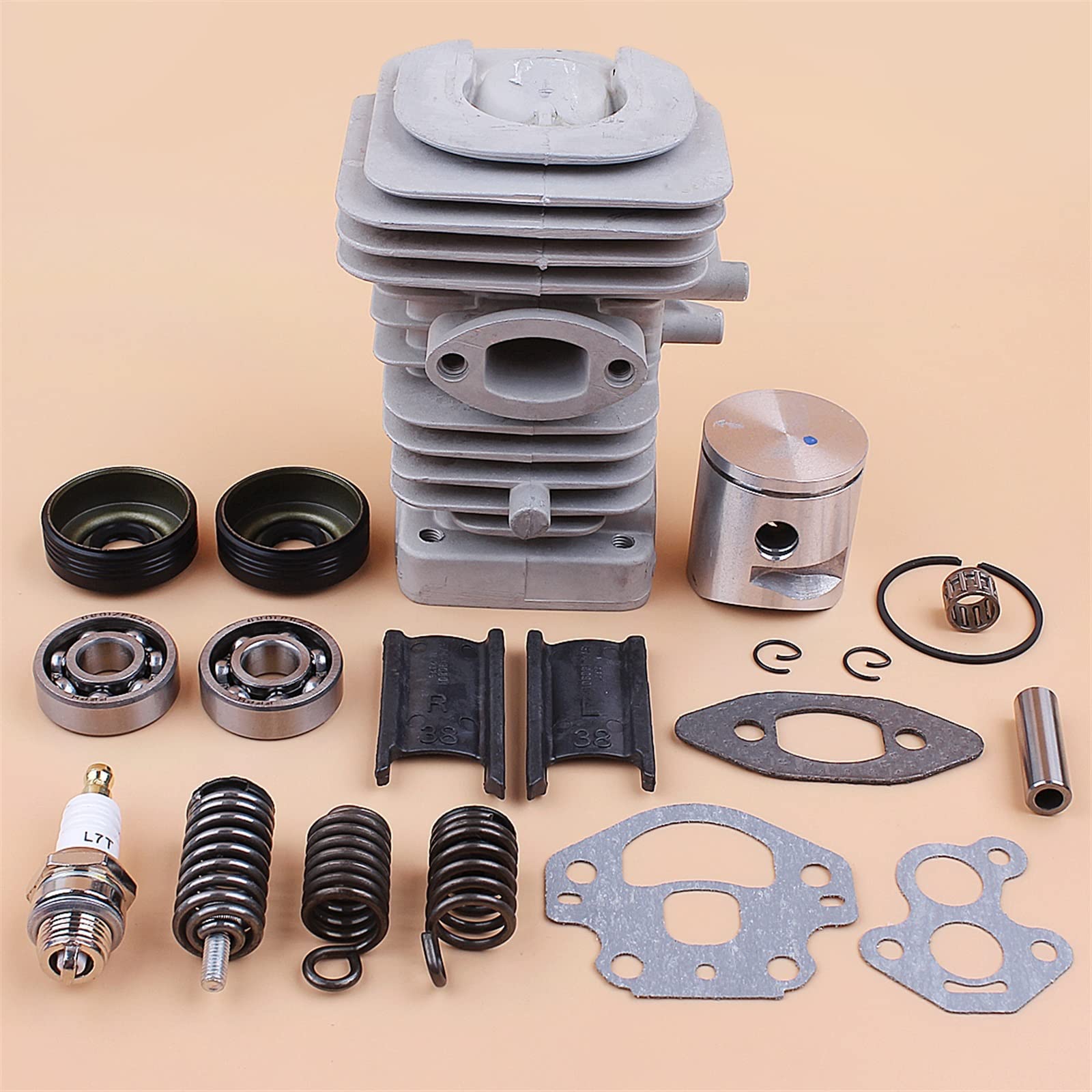 IWBR Kit de pistón de Cilindro de 39mm Apto for Husqvarna 240 235 236 cojinete de cigüeñal Junta de Sello de Aceite Amortiguador cojinete Motosierra Pieza de Repuesto