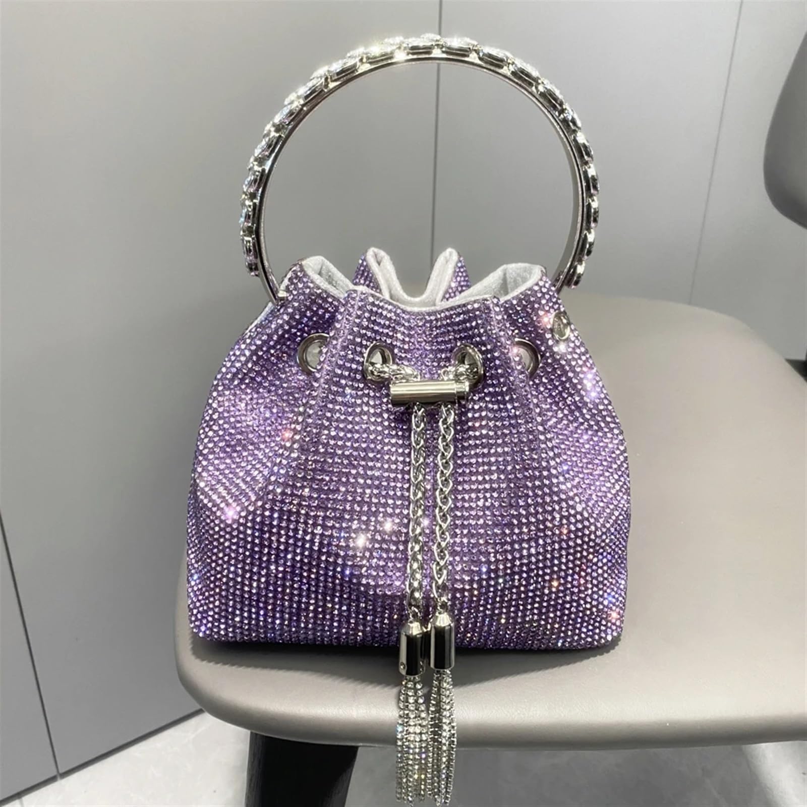 Sac à Main Femme MTKSFDC Avec Strass | Pochette Élégante Bandoulière Réglable - Noir