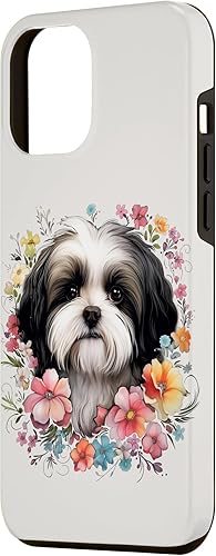 Miniatura 2 de Funda para iPhone 15 Plus Shih Tzu Mom Floral Dog Lover Vintage Flowers Cute Case