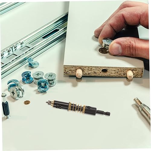 Miniatura 6 de Juego de brocas de bisagra autocentrante para puerta, ventana, carpintería, gabinete, brocas de repuesto, acero de alto carbono, 0.197 in, 1/4