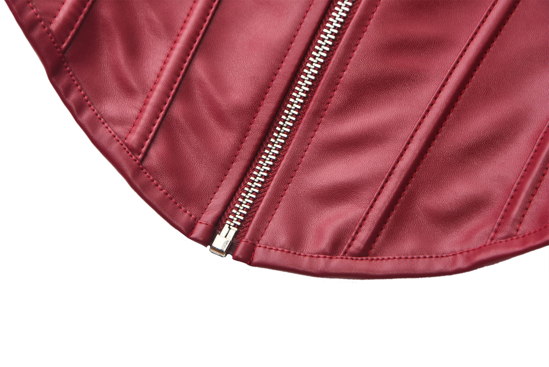 bslingerie® Womens Faux Leather Zipper Front Bustier Corset Top