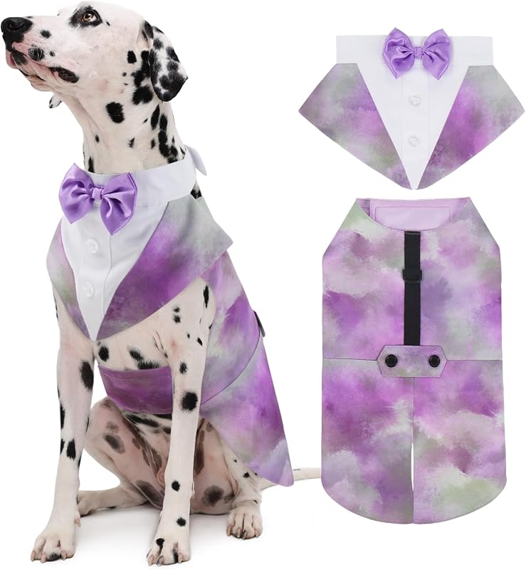 Fantasia para Cães Kuoser com Terno, Bandana e Argola D-Ring – Tamanho XL