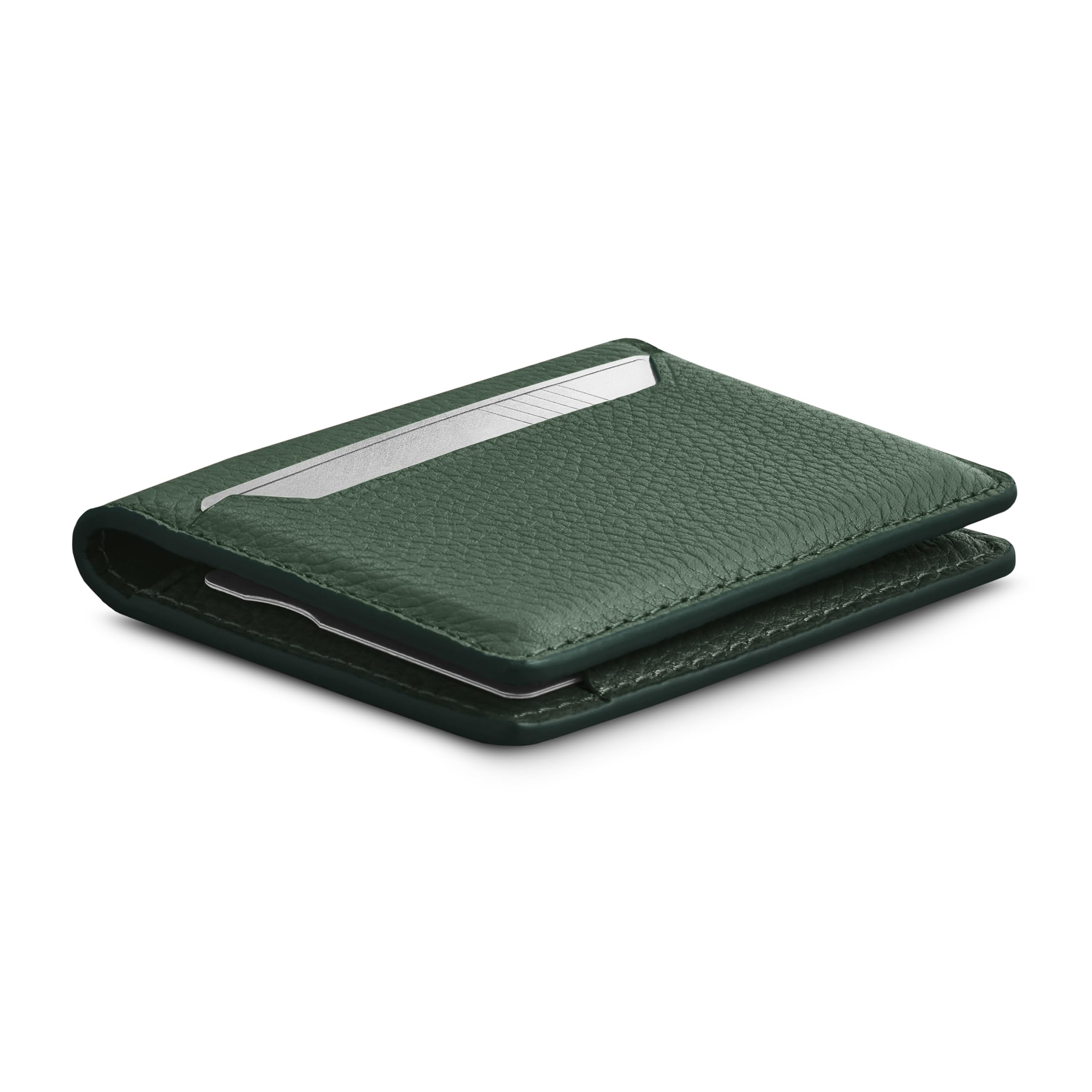 Woolnut Cartera de cuero, verde, medium, Minimalista