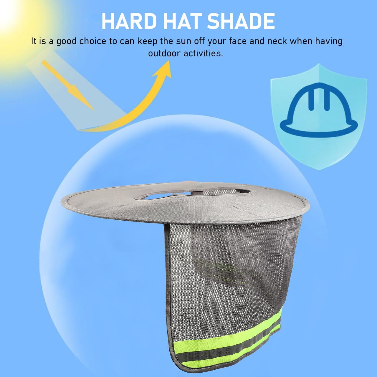 Mobestech Visière réfléchissante pour chapeau d'été casque accessoires pour hommes Chapeaux d'été pour hommes Casque Ombre Chapeau dur Parasol Chapeau dur Ombre